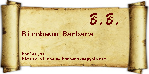 Birnbaum Barbara névjegykártya